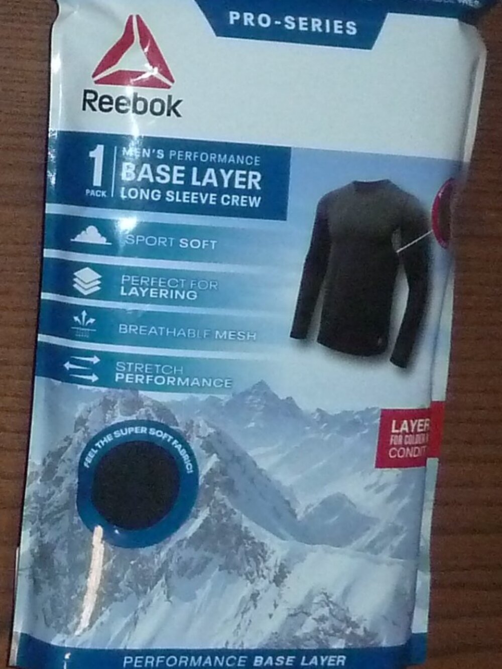 Reebok Men's Base Layer Long Sleeve Crew T-Shirt